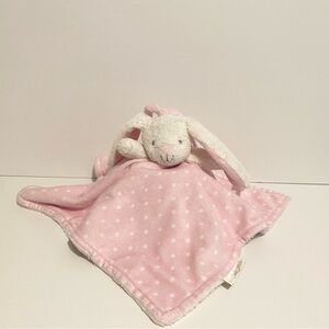 Blankets & Beyond Bunny Lovey Pink Polka Dot White Security Blanket Baby Girl